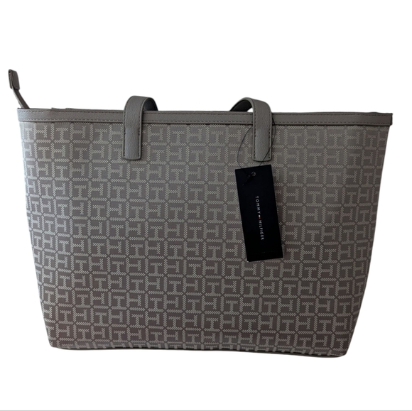 Tommy Hilfiger Women's Leather Tote With Zipper Pocket - Picture 1 of 9